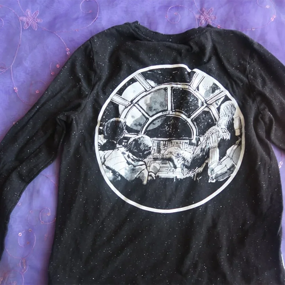 GAP kids Starwars moon spaceship long sleeved tee in black and white size small. - Picture 5 of 5